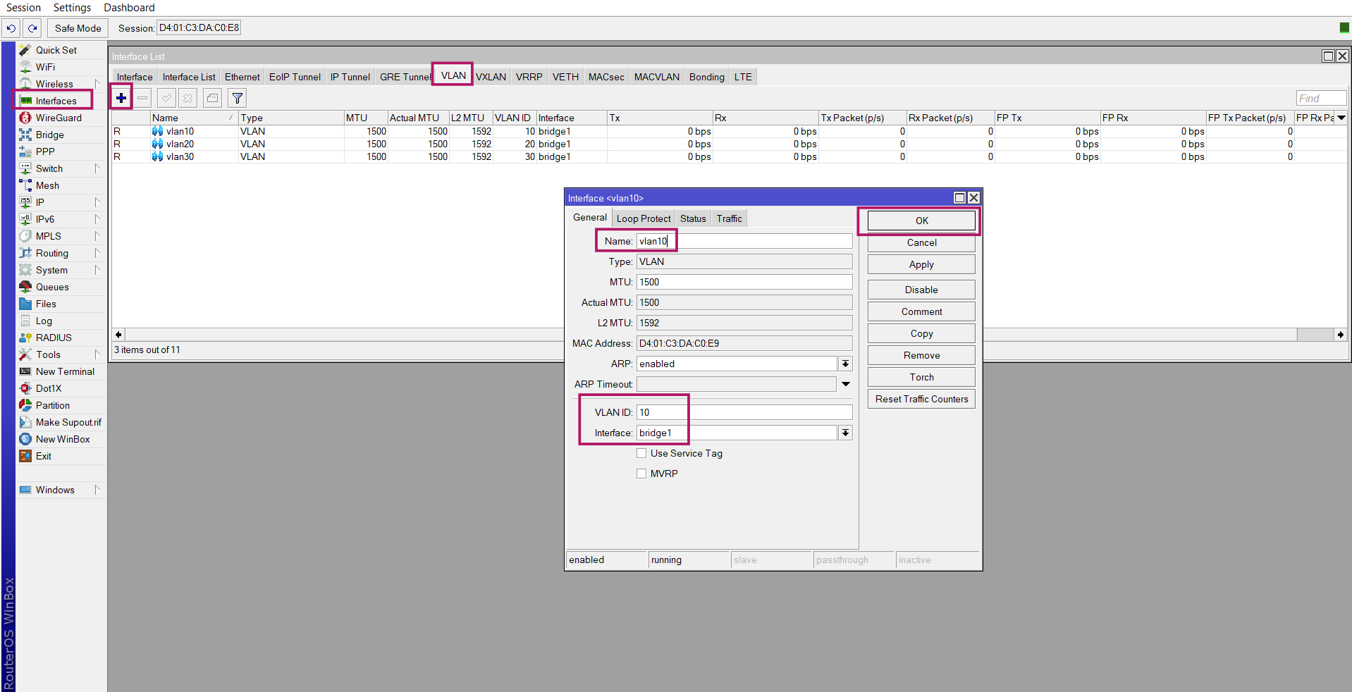 Router-on-a-stick interfaces
